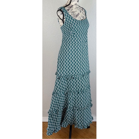 Anthropologie The Blythe Square-Neck Tiered Dress Midi Stretch Sleeveless XL - Picture 6 of 14